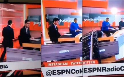 Cae pantalla gigante sobre conductor en pleno programa en vivo