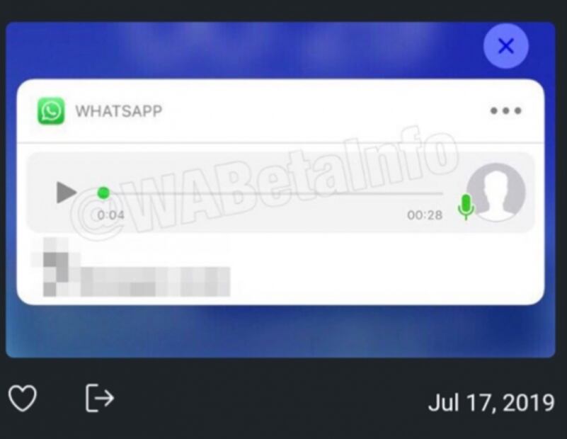 WhatsApp permitirá escuchar los mensajes de voz sin abrir la app