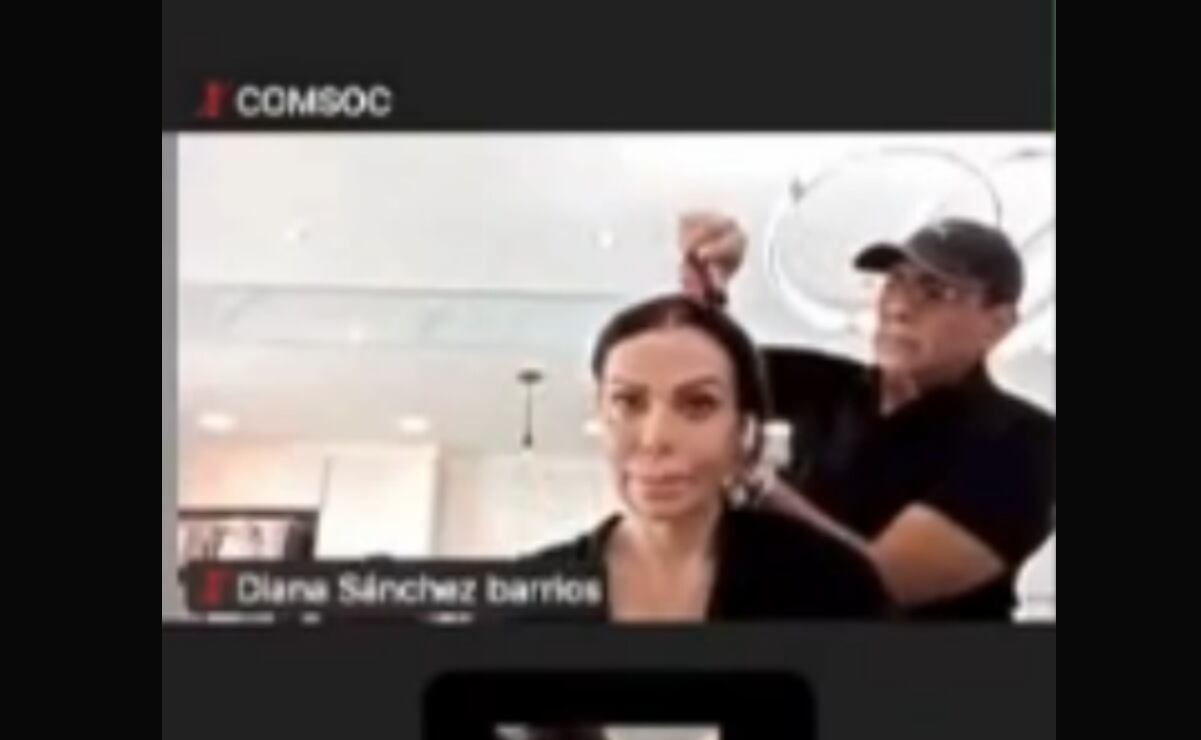 Desde una estética, diputada Diana Sánchez Barrios vota en sesión del Congreso de la CDMX. Foto: Captura de pantalla