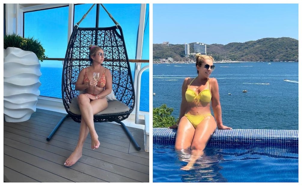 Looks de playa de la conductora Rocío Sánchez Azuara. Imagen: Instagram Rocío Sánchez Azuara