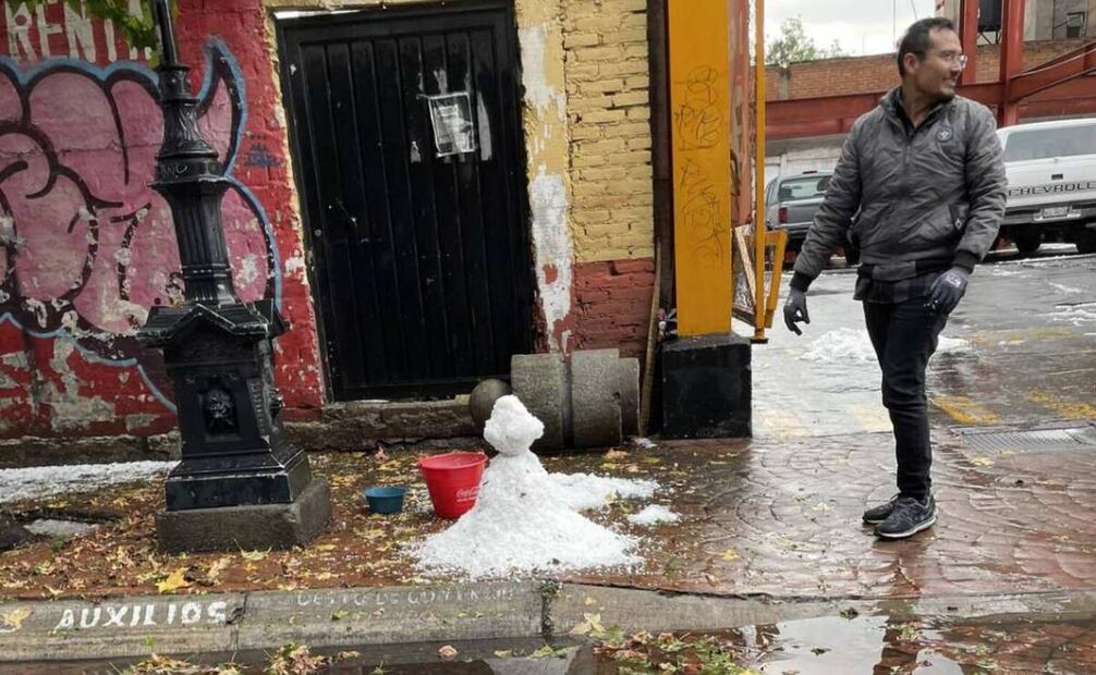 La granizada presuntamente fue causada por la entrada del frente frio número 29 (26/02/2025). Foto: Especial