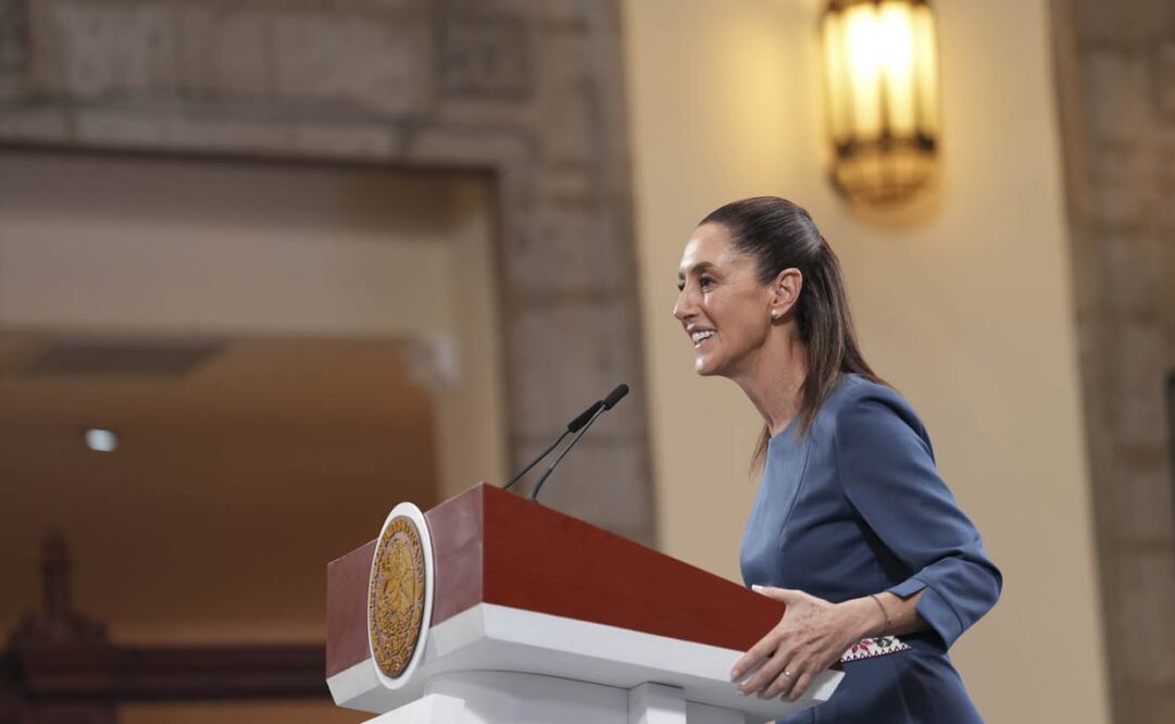 Claudia Sheinbaum en su conferencia matutina en Palacio Nacional el 3 de junio de 2025. Foto: Presidencia