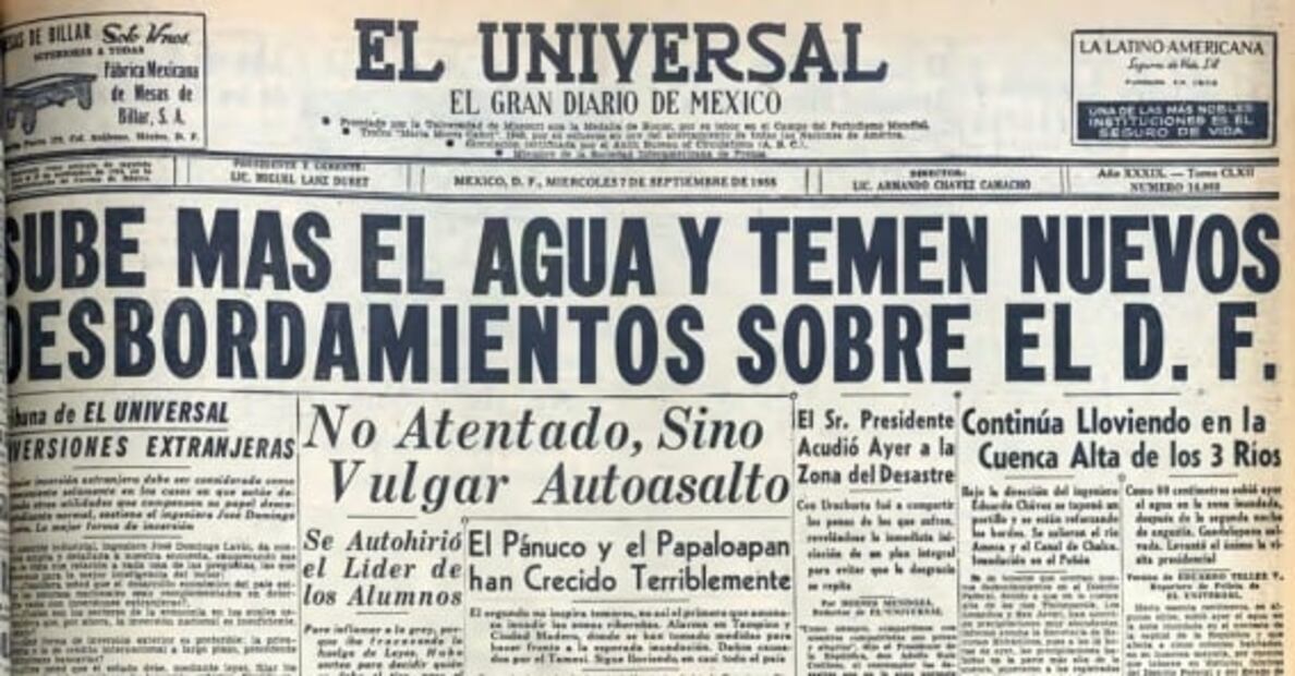 El diluvio que desbordó los ríos de la CDMX en 1955