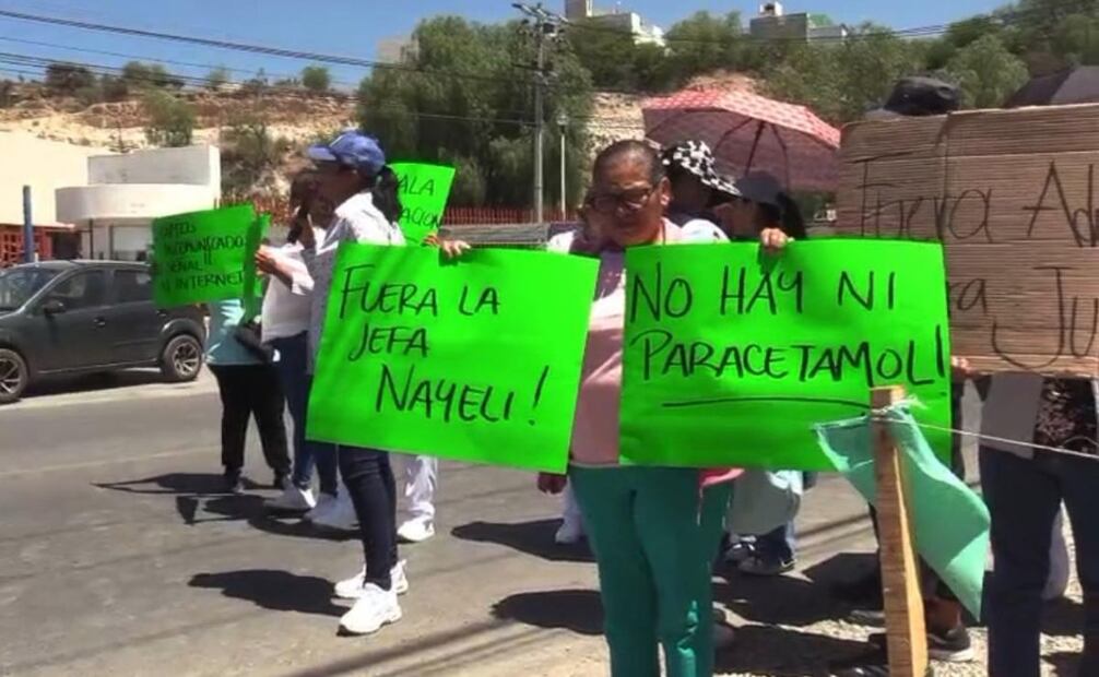 Trabajadores de la salud en Hidalgo se manifiestan por falta de insumos (28/04/2025). Foto: Especial