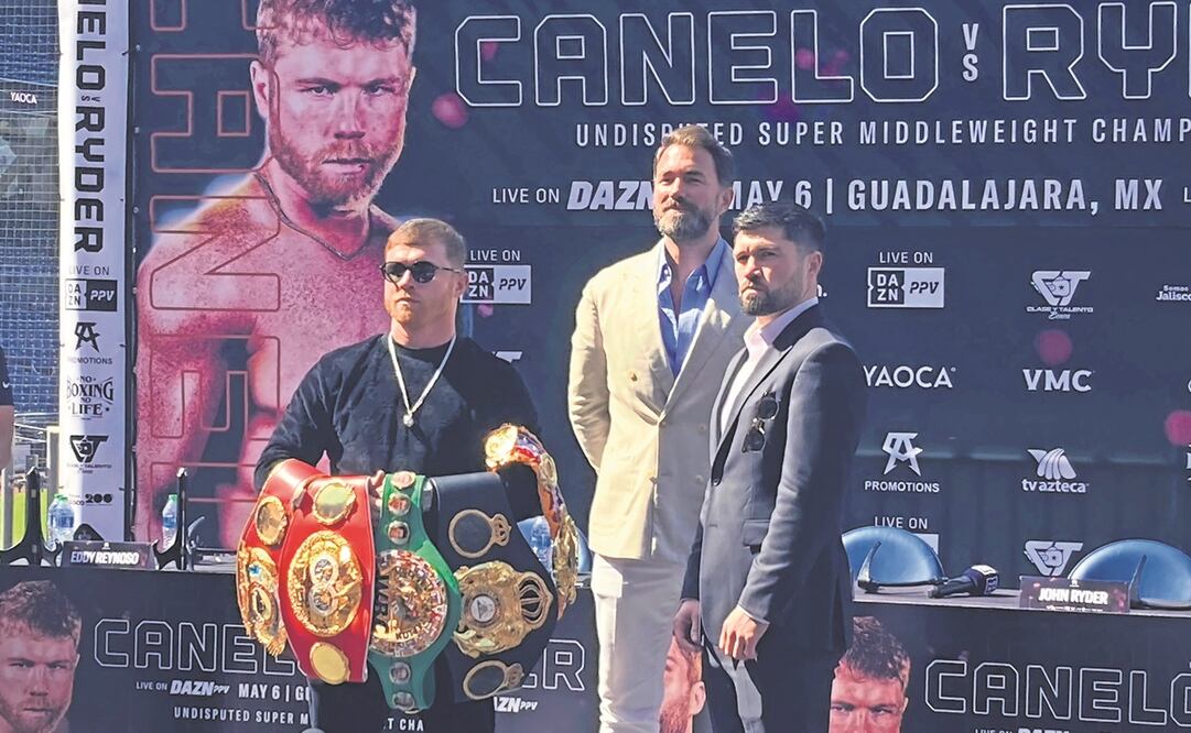 Canelo Álvarez y Ryder en San Diego / Foto: AP