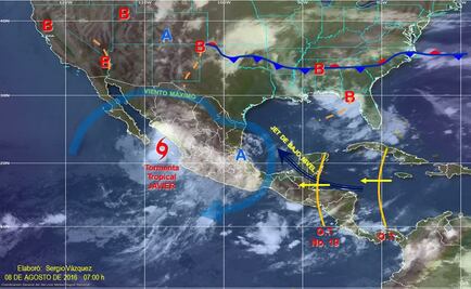 Emiten alerta naranja en BCS por tormenta tropical "Javier"