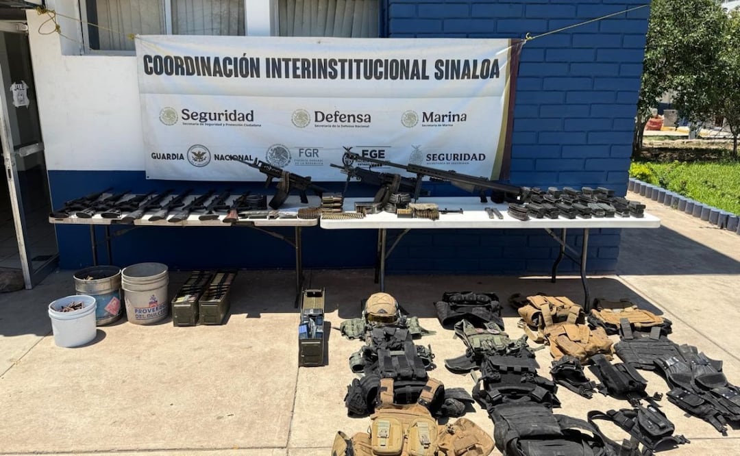Operativos en diferentes municipios de Sinaloa; aseguran arsenal de alto poder y detienen a tres personas. Foto: Especial