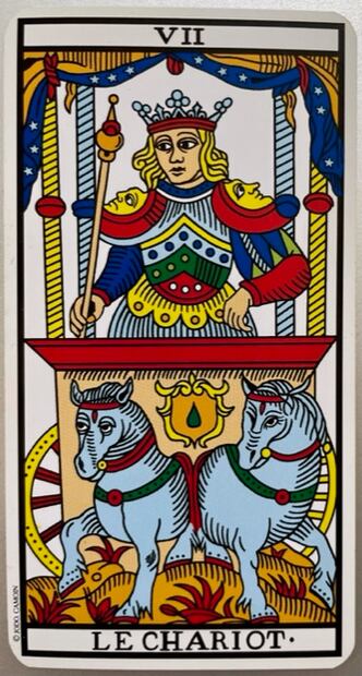 7, Le Chariot. Tarot de Marseille, Jodorowsky & Camoin.