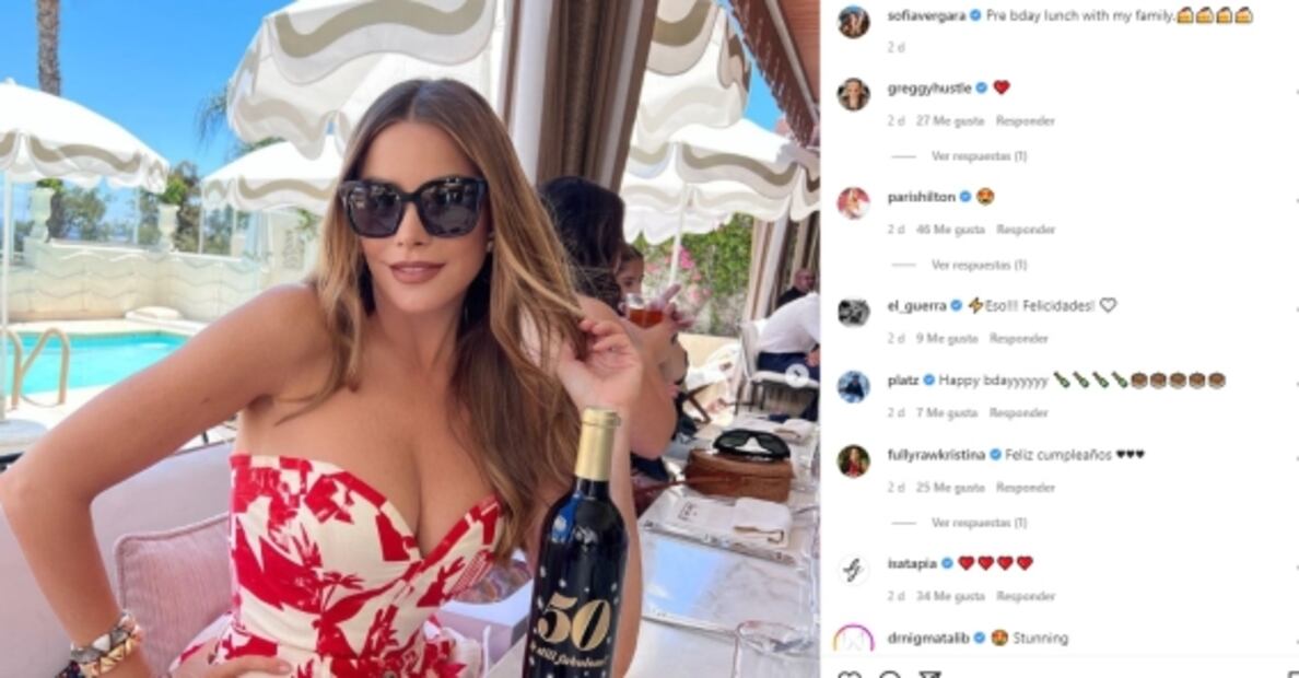 Con pastel de Louis Vuitton, Sofía Vergara celebra sus 50 años 