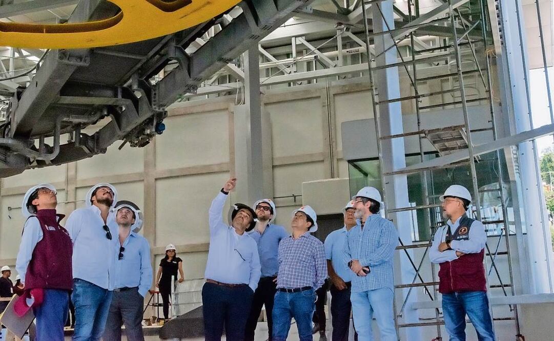 Autoridades de Movilidad supervisaron los trabajos en la Línea 3 del Mexicable. Foto: Especial