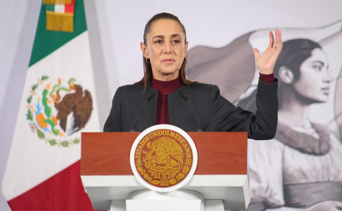Presidenta Claudia Sheinbaum durante su conferencia matutina desde Palacio Nacional (13/02/2026). Foto: Luis Camacho / EL UNIVERSAL