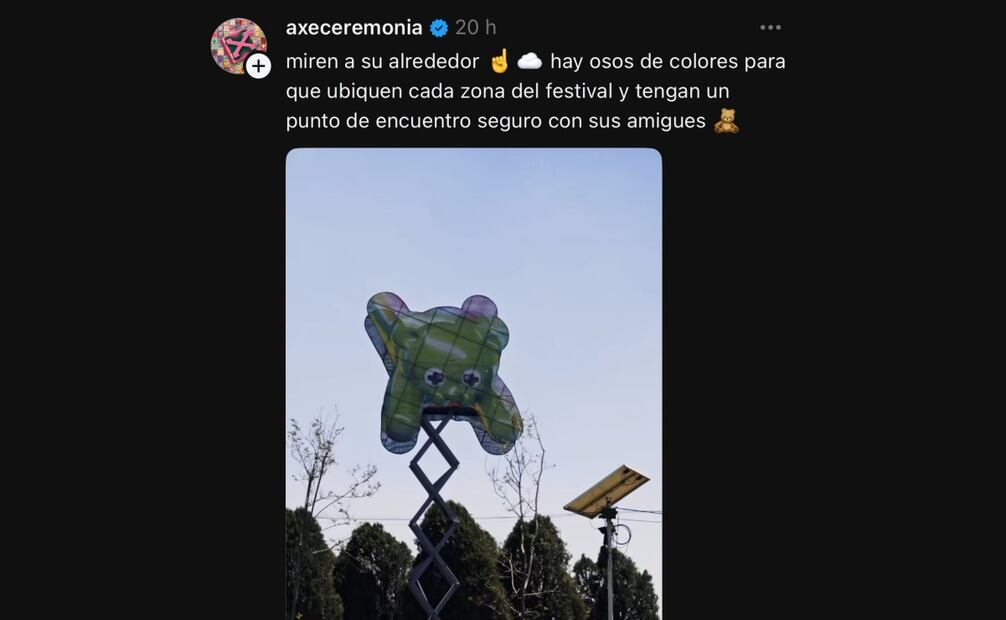 La estructura metálica que colapsó era anunciada por Axe Ceremonia como "punto de encuentro seguro". Foto: Captura
