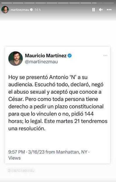 Caso Toño Berumen tendrá resolución el martes: fue acusado por Mauricio Martínez de abuso