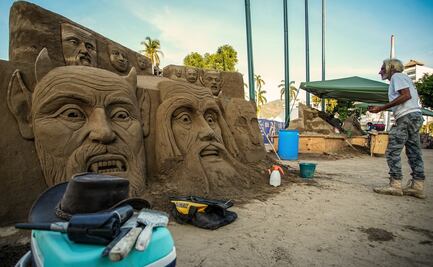 Autoridades reviven el Festival Internacional Arenando en Acapulco; 14 artistas de distintos países elaboran esculturas gigantes de arena