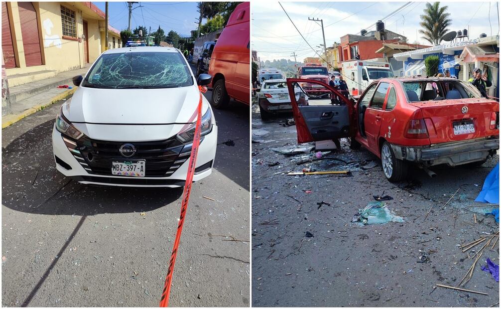 Explota camioneta con pirotenia en el Edomex. Foto: Especial