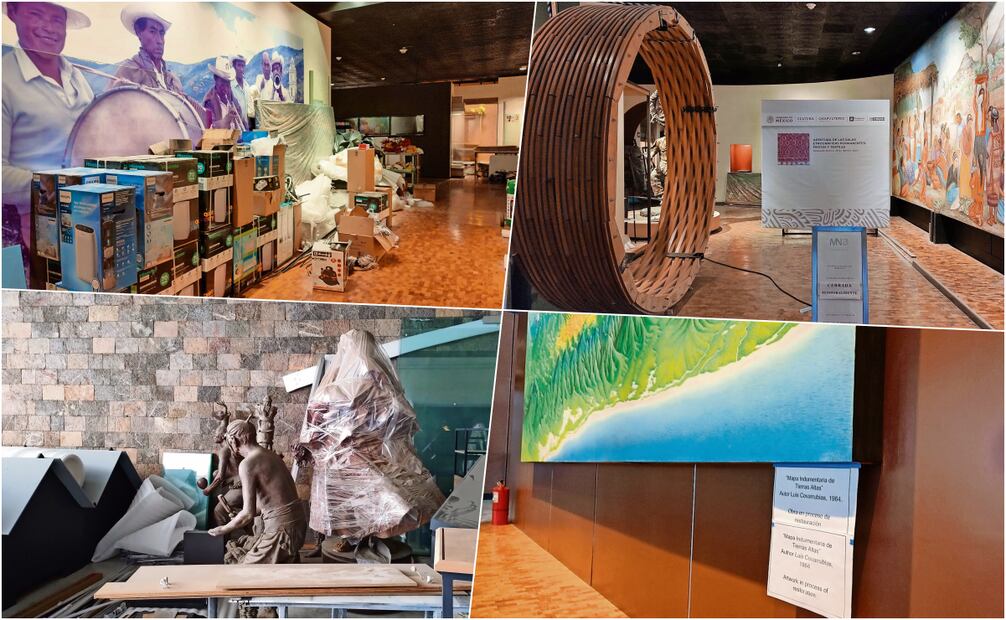 Las cinco salas etnográficas del Museo de Antropología —en renovación desde 2023, pero dos de ellas inauguradas en febrero pasado— lucen incompletas; falta acomodar piezas, retirar herramientas y cambiar las improvisadas fichas. Esta era la situación unos días antes de iniciar la Semana Santa. Fotos: Cristopher Cabello | El Universal