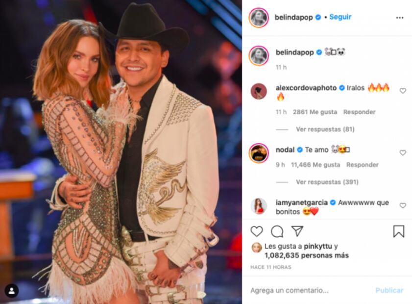El vestido con el que Belinda enamoró a Christian Nodal