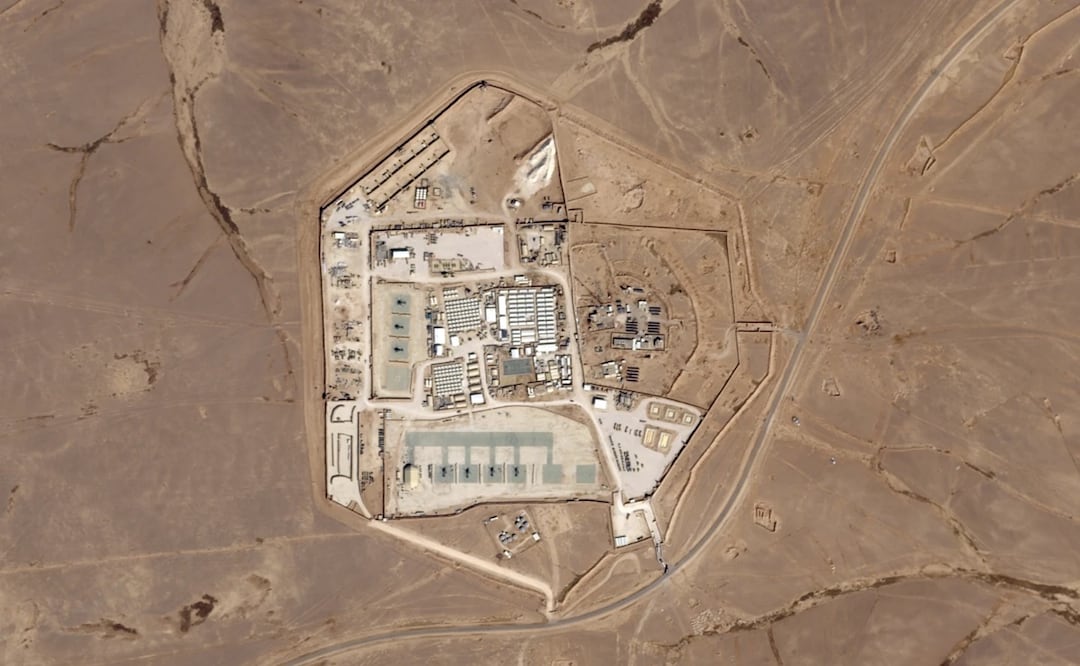 Base militar estadounidense conocida como Torre 22 en el noreste de Jordania. Foto: AP