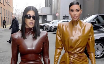 Kourtney y Kim Kardashian lucen increíbles atuendos de látex