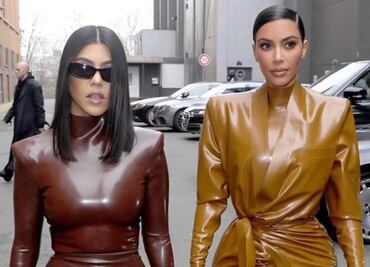 Kourtney y Kim Kardashian lucen increíbles atuendos de látex