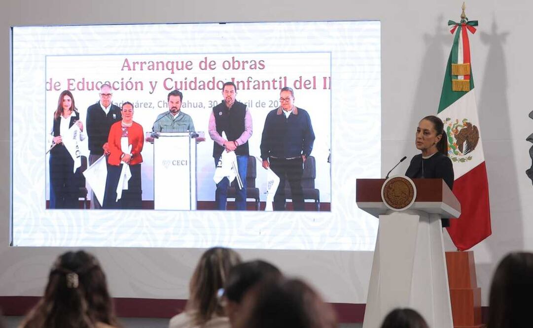 Zoé Robledo, titular del IMSS, durante la conferencia mañanera de la presidenta Claudia Sheinbaum Pardo este 30 de abril del 2025. Foto: Gabriel Pano / EL UNIVERSAL