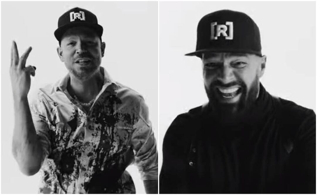 Residente y Ricky Martin en el video "Quiero ser baladista".