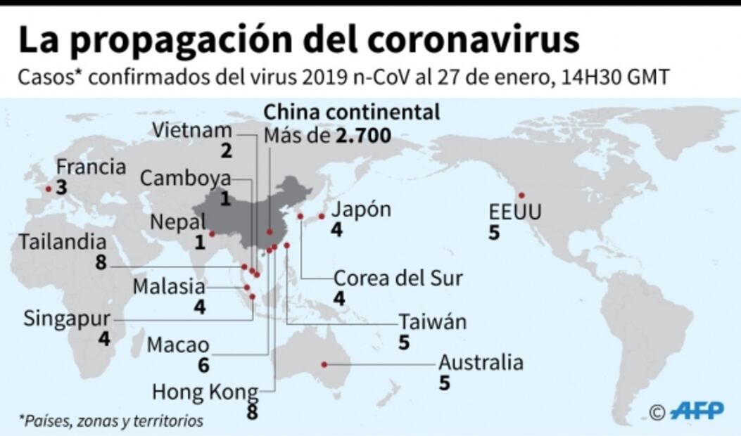 Confirman nuevos casos de coronavirus en Canadá, Camboya y Australia