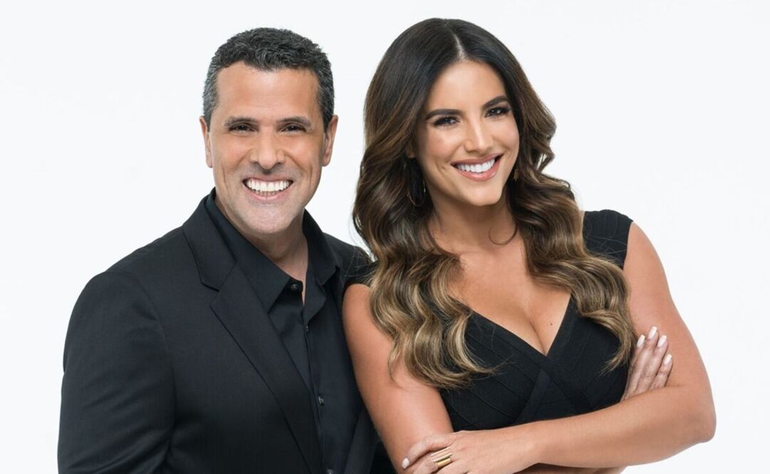 Fotografía cedida por Telemundo donde aparecen Gaby Espino y Marco Antonio Regil. Foto: EFE