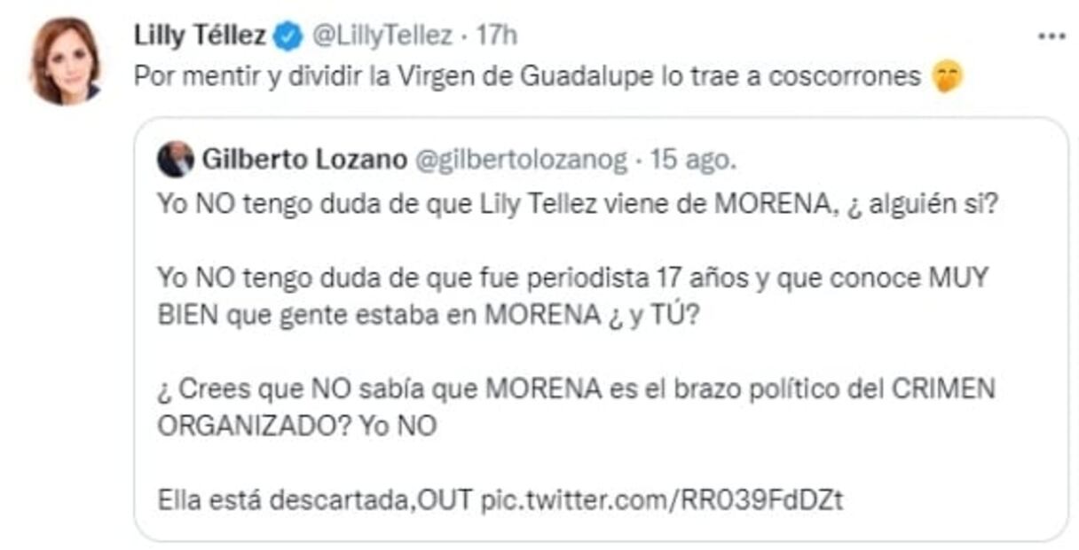 Lilly Téllez recibe apoyo tras “brutal vulgaridad” de Gilberto Lozano, líder de FRENAAA
