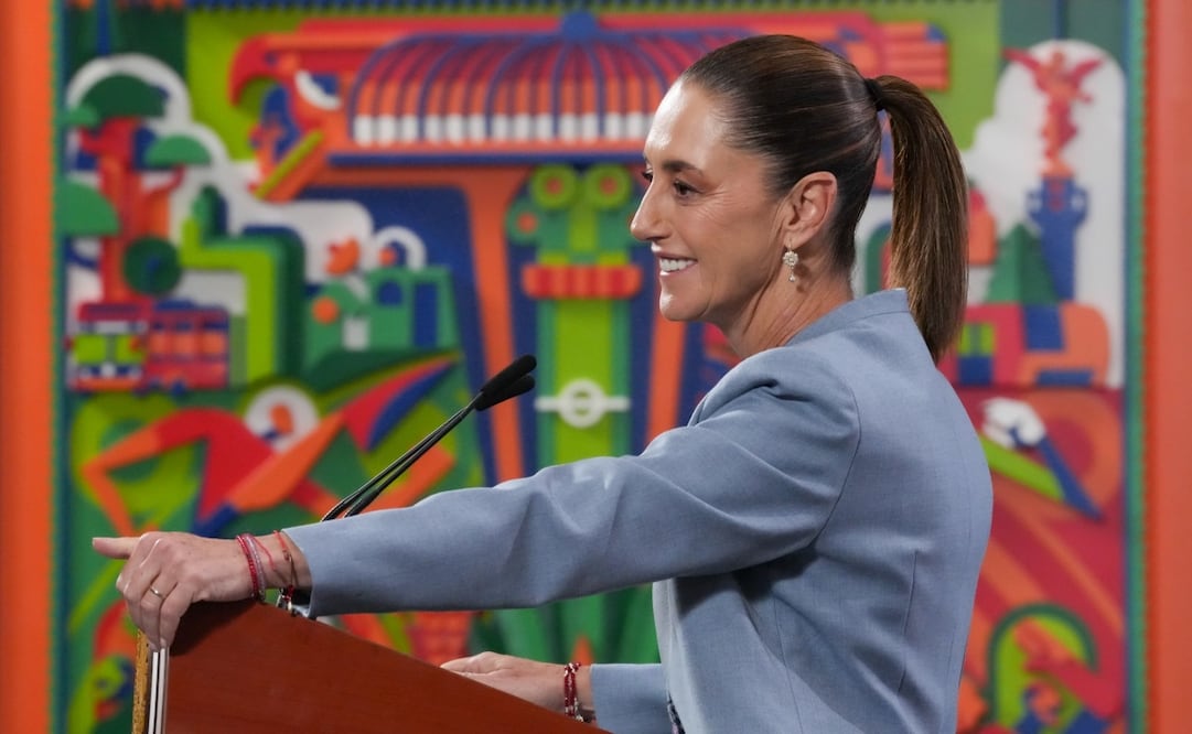 Claudia Sheinbaum en su conferencia matutina en Palacio Nacional el 27 de noviembre de 2025. Foto: Presidencia