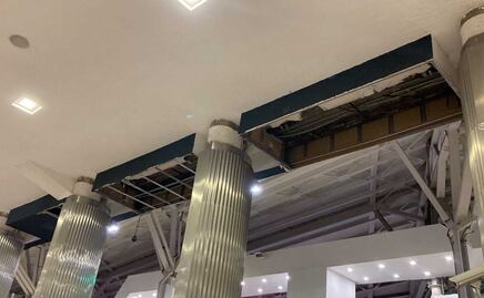 Fuertes lluvias en CDMX provocan caída de plafones en el AICM; no se reportan lesionados