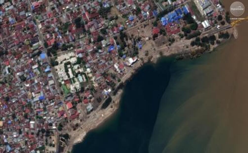 ​Captan antes y después de localidad de Indonesia tras sismo y tsunami