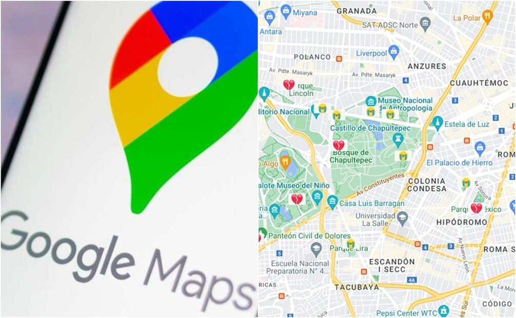 El mapa tiene diferentes ubicaciones de la metrópoli. Foto: ESPECIAL y Google Maps