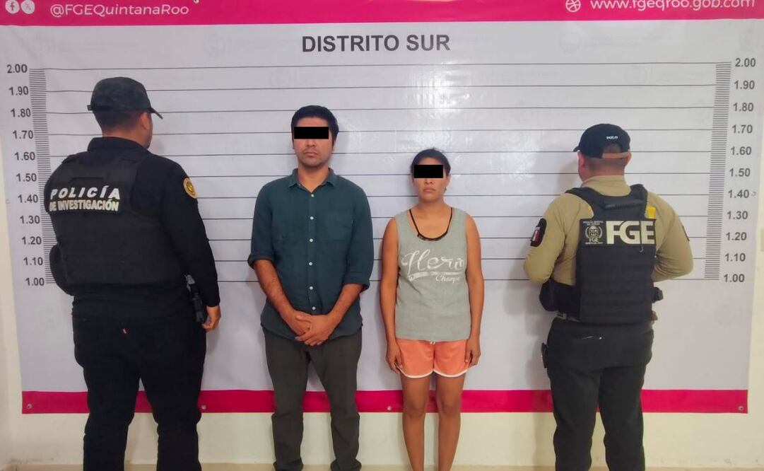 La FGE Quintana Roo informó la detención de Guillermo Alejandro “N” y Briseidy “N” por operar un crematorio irregular de mascotas. Foto: Especial