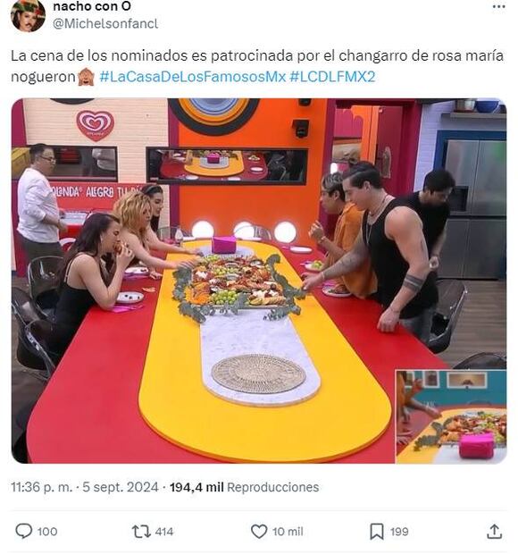 Cena de nominados sin patrocinadores en "La casa de los famosos México".