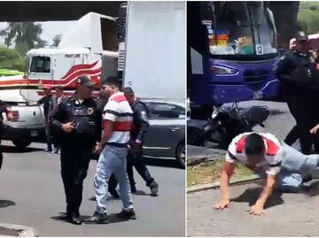 VIDEO: De un golpe motociclista fractura la nariz a policía en la Merced Balbuena