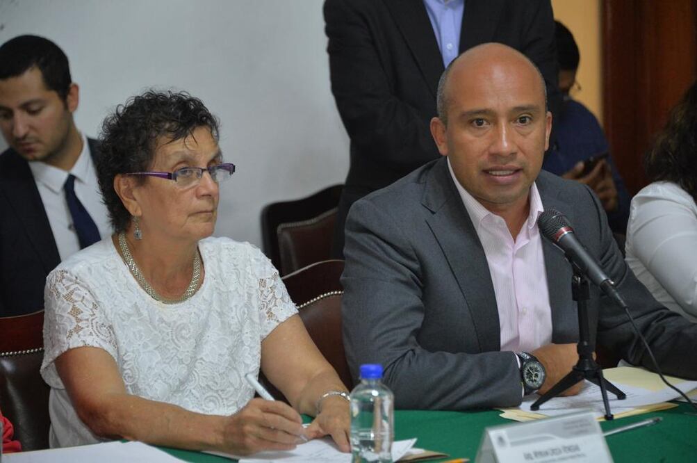 La secretaria Myriam Urzúa ante la comisiones unidas de Protección Civil y Gestión Integral de Riesgos. FOTO: Especial