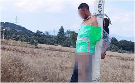 Vecinos de Cuautepec, Hidalgo, amarran a hombre acusado de robo y narcomenudeo; amenazan con lincharlo