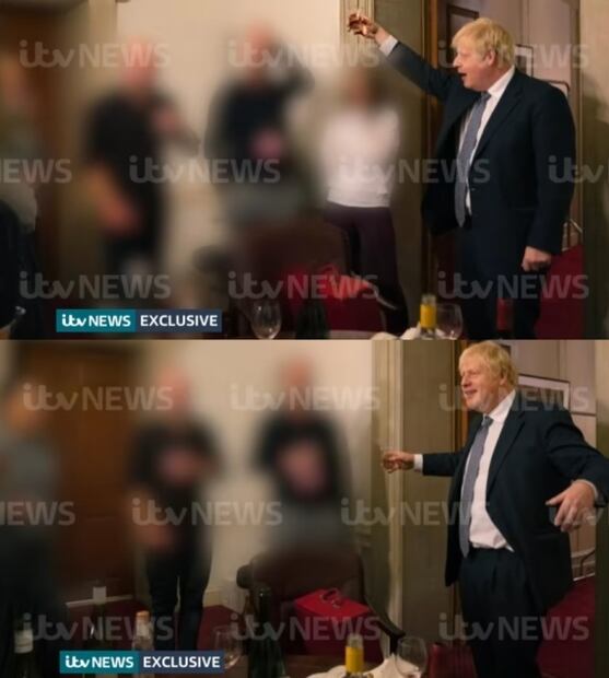 Revelan imágenes de Boris Johnson brindando en otra fiesta durante la pandemia de Covid-19 en 2020