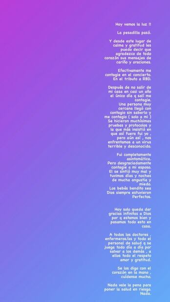 "Me contagié de Covid en el concierto tributo a RBD": Anahí 