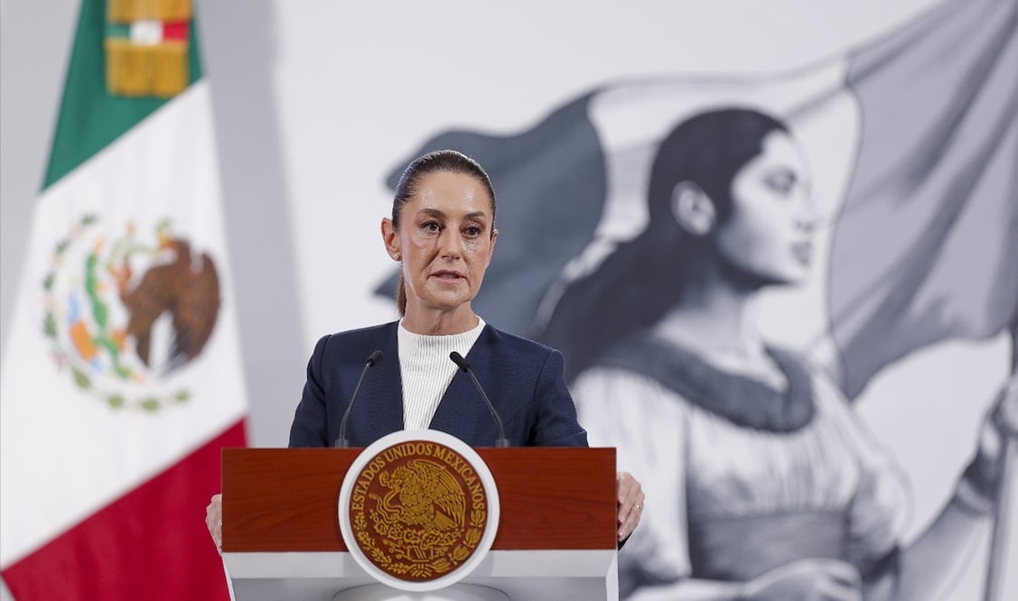 La presidenta Claudia Sheinbaum en la mañanera del 18 de junio de 2025. Foto: EFE