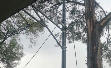 Cae rayo sobre poste de la estación Xotepingo del Tren Ligero; implementan servicio provisional