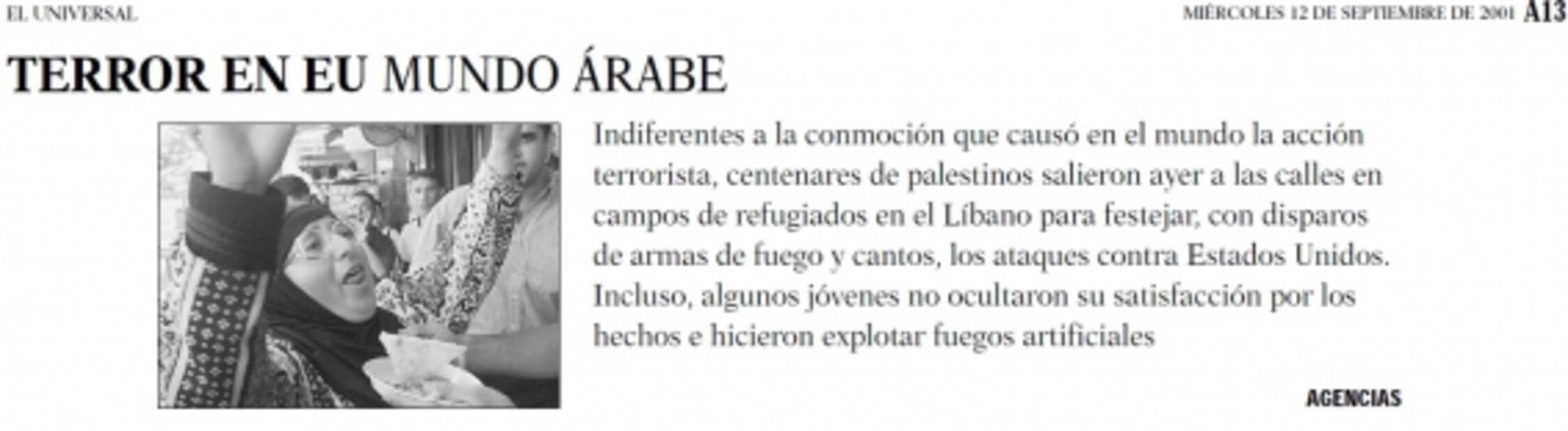 20 años del 11S: Entre festejos e indiferencia, así reaccionó Medio Oriente al atentado terrorista