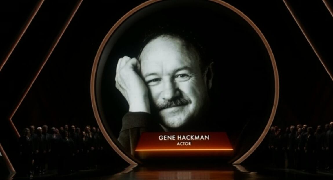 Gene Hackman en el "In Memorian" de los Premios Oscar del 2025.
Foto: Especial