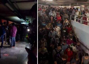 VIDEOS: Línea B del Metro, a reventar tras falla eléctrica y lluvia