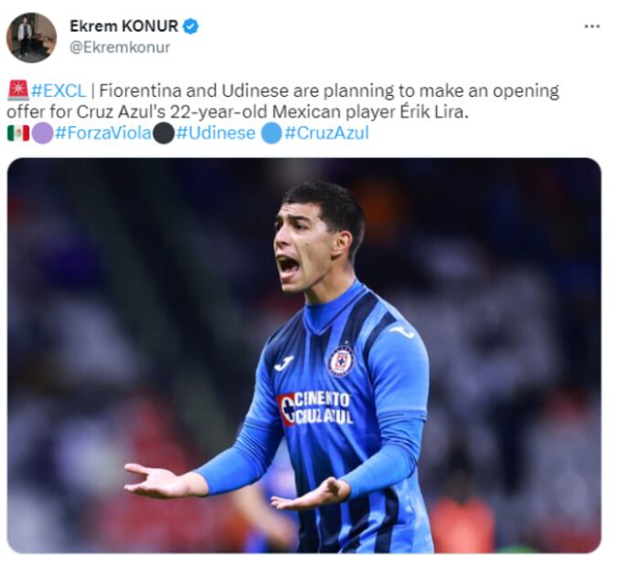 Erik Lira, el nuevo jugador mexicano que despierta interés en Italia