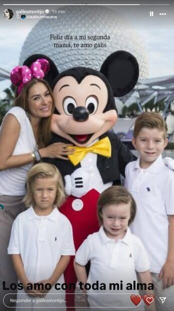 Galilea Montijo agradece el amor de sus tres hijos, Mateo, fruto de su relación con Fernando Reina, y el de Alexis y Claudio, hijos de Fernando con Paola Carus.