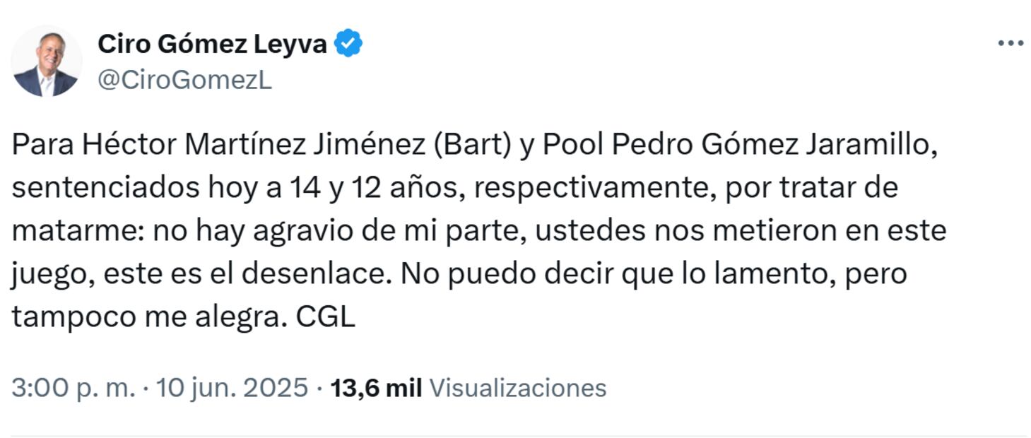 Dictan sentencia contra sicarios que trataron de matar a Ciro Gómez Leyva. Foto: Captura de pantalla