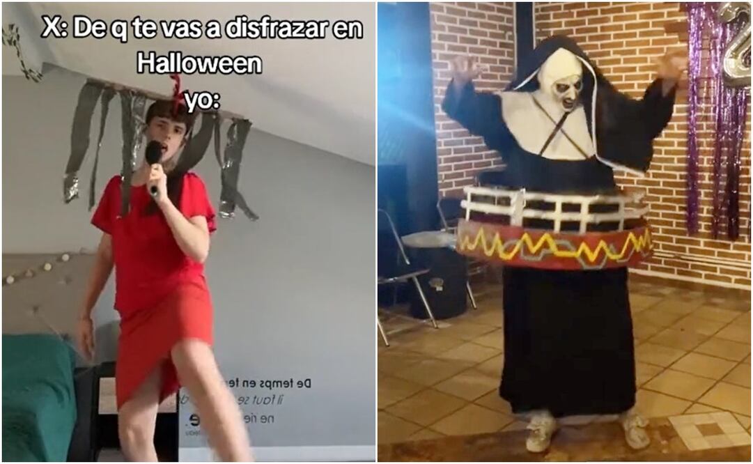 Disfraces de Halloween. Fotos: Capturas de TikTok @jovanacervantes1 y @carl_grimes9282
