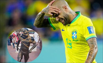 Estatua de Dani Alves en Brasil fue atacada de nuevo